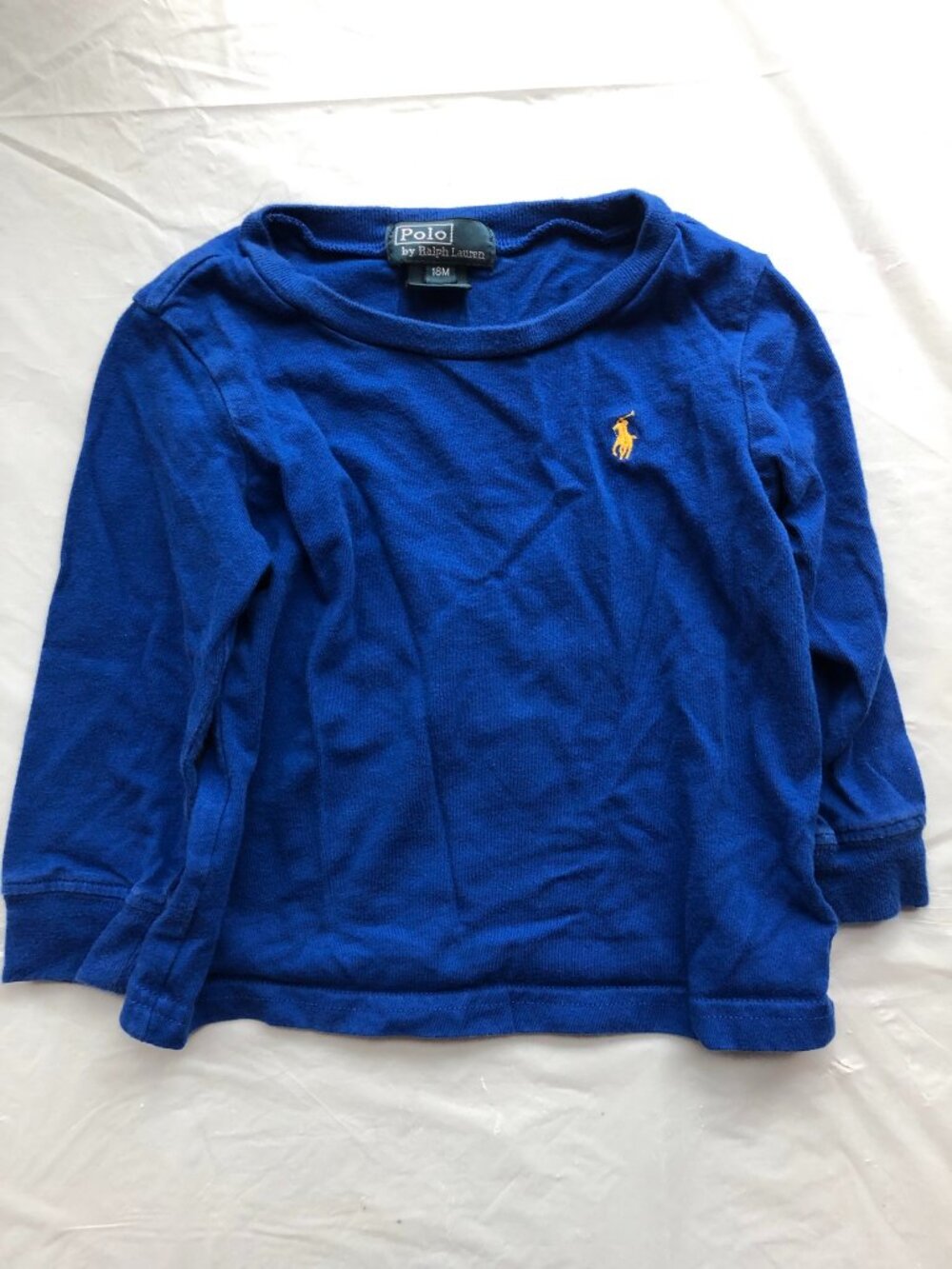 18-Months Polo by Ralph Lauren Blue Long Sleeve Shirt w/Polo Logo on Front